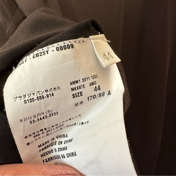 Miu Miu | Black Silk Blend Back Button Down Long Sleeve Blouse Size 44 US 12 - Picture 6 of 9